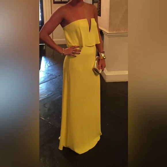 BCBG maxazria yellow dress